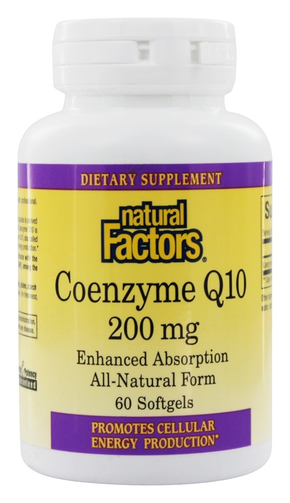 Natural Factors - Co-Enzyme Q10 200 mg. - 60 Softgels
