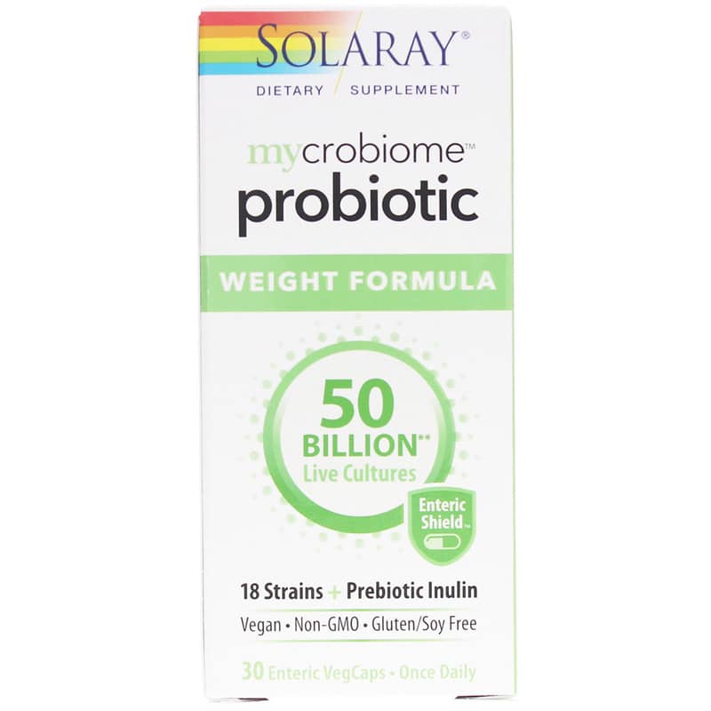 Solaray Mycrobiome Probiotic 50 Billion Cfu, Weight Formula 30 Enteric Coated Veg Capsules
