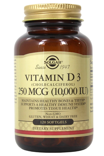 Solgar - Vitamin D3 Cholecalciferol 10000 IU - 120 Softgels