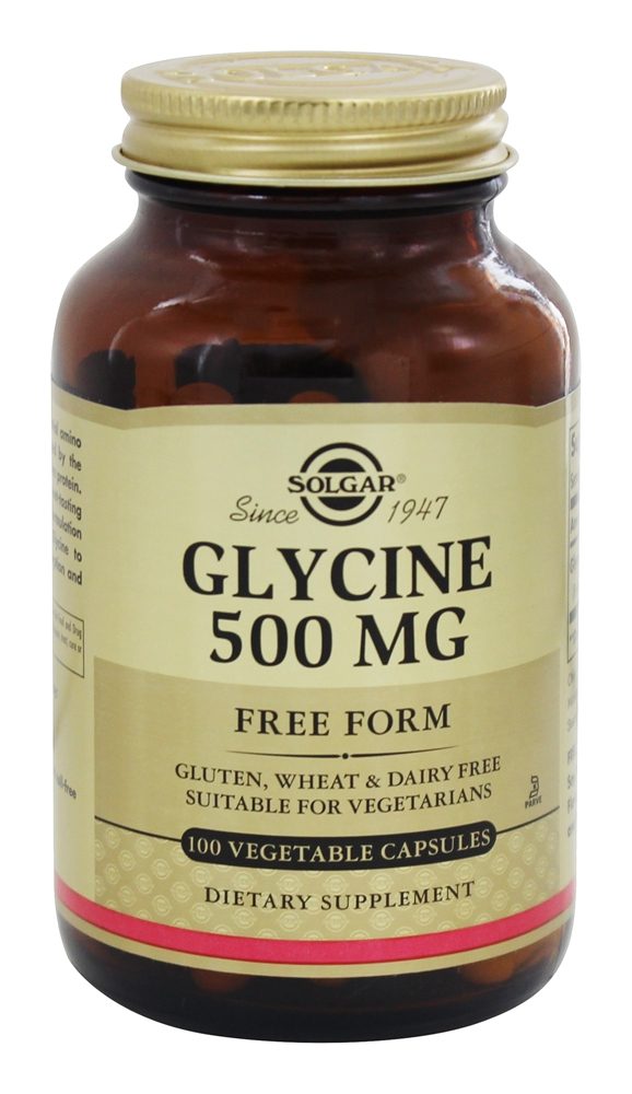 Solgar - Glycine Free Form 500 mg. - 100 Vegetarian Capsules