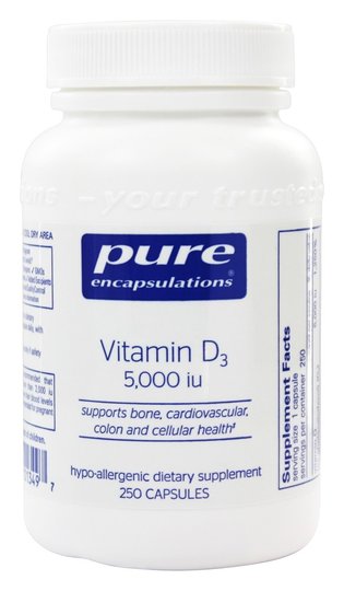 Pure Encapsulations - Vitamin D3 5000 IU - 250 Vegetarian Capsules