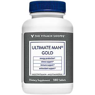 Ultimate Man Gold Multivitamin & Multimineral - Energy Production, Stress, Antioxidant & Immune Support (180 Tablets)