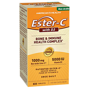 Ester-C with Vitamin D3 - 1,000 MG Non-Acidic Ester-C / 5,000 IU D3 (60 Tablets)