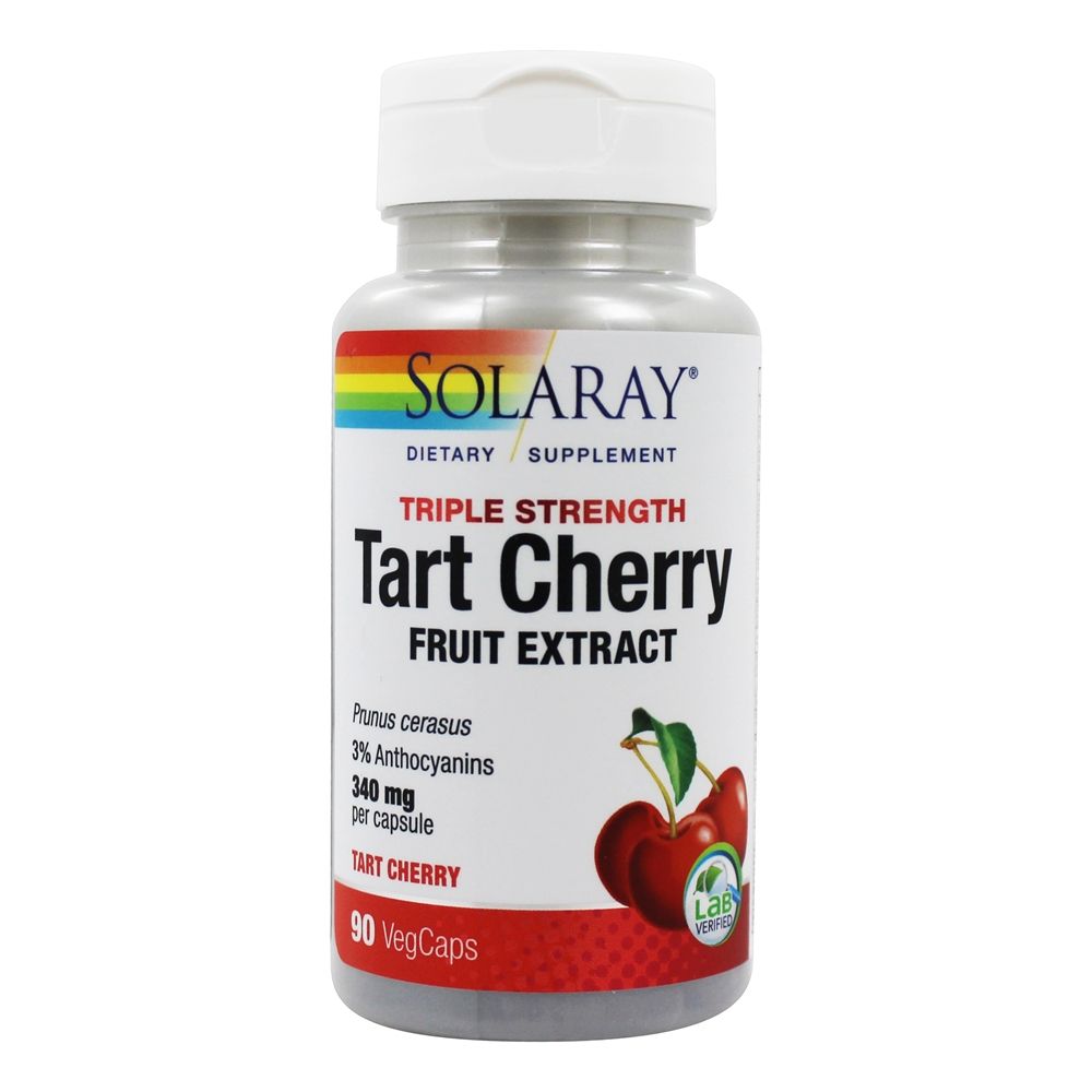 Solaray - Tart Cherry Triple Strength Fruit Extract - 90 Vegetarian Capsules
