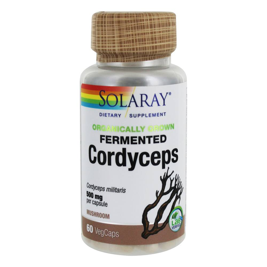 Solaray - Organically Grown Fermented Cordyceps Mushroom 500 mg. - 60 Vegetable Capsule(s)