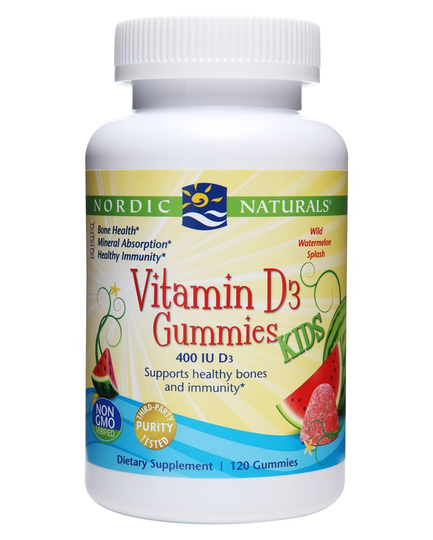 Nordic Naturals - Vitamin D3 Kids Gummies Wild Watermelon Splash 400 IU - 120 Gummies
