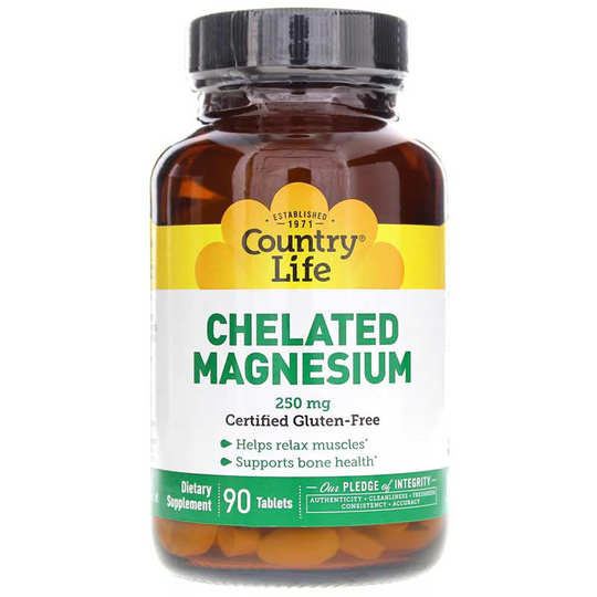 Country Life Chelated Magnesium 250 Mg 90 Tablets