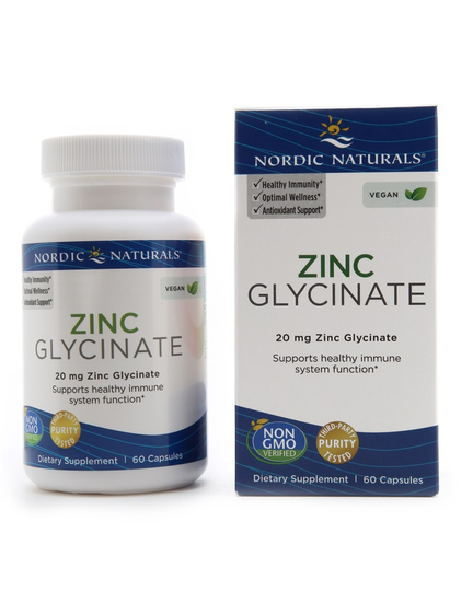 Nordic Naturals - Zinc Glycinate 20 mg. - 60 Capsules