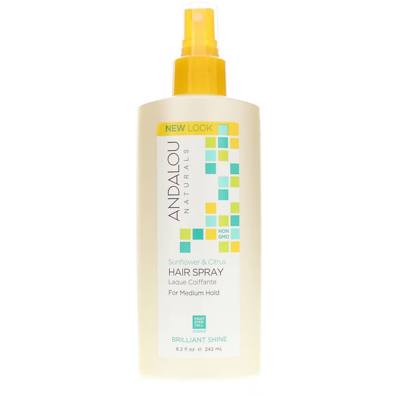 Andalou Naturals Sunflower & Citrus Hair Spray, Brilliant Shine Formula 8.2 Oz