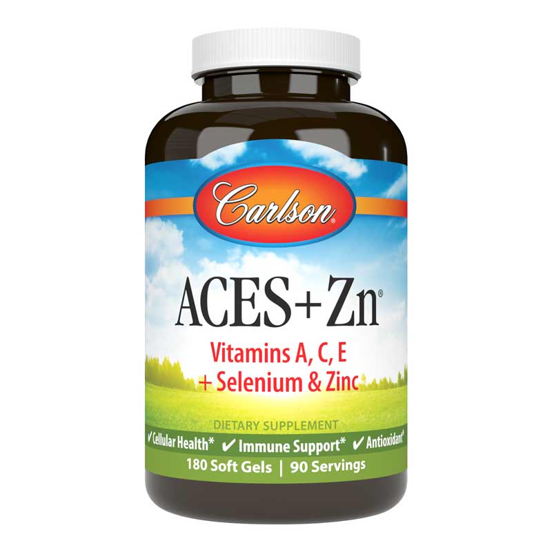 Carlson Labs ACES+Zn Vitamins A, C, E + Selenium & Zinc 180 Softgels