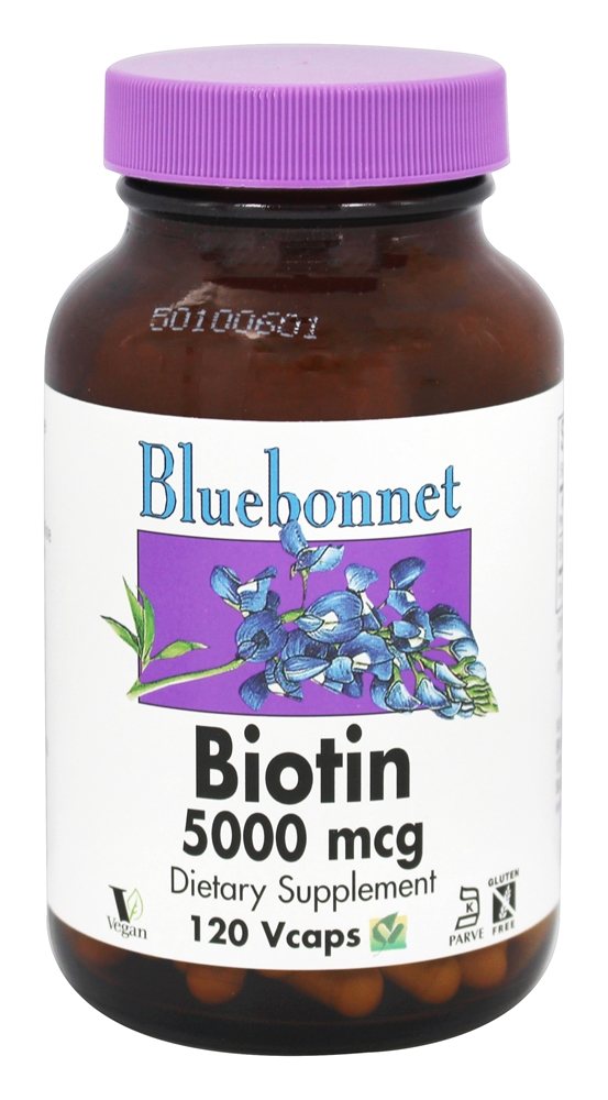 Bluebonnet Nutrition - Biotin 5000 mcg. - 120 Vegetarian Capsules