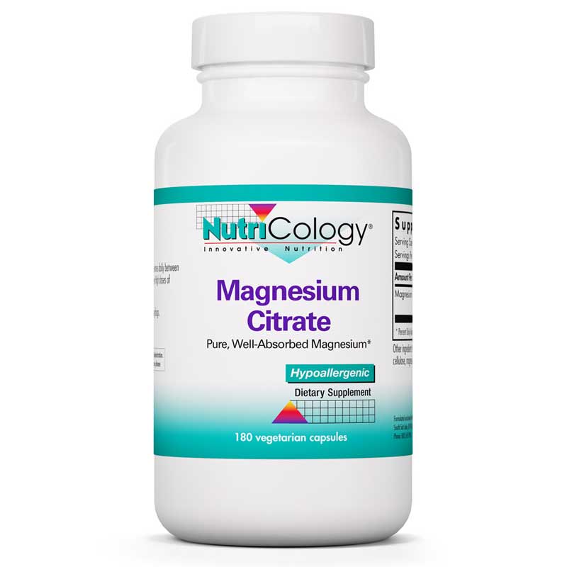 Nutricology Magnesium Citrate 180 Veg Capsules