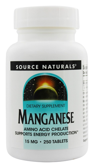 Source Naturals - Manganese Amino Acid Chelate 15 mg. - 250 Tablets