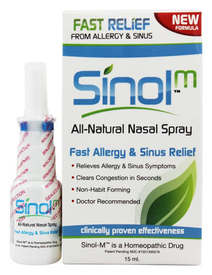 Sinol - Sinol-M All-Natural Allergy/Sinus Nasal Spray with MucoAd - 15 ml.