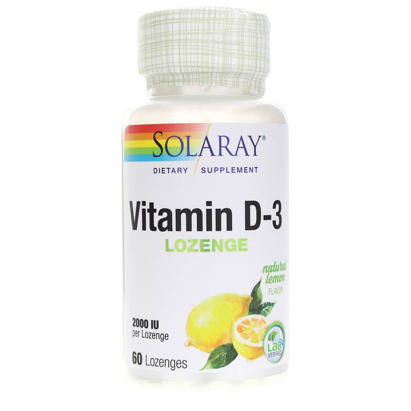 Solaray Vitamin D3 2000 IU in Lemon Flavor 60 Lozenges