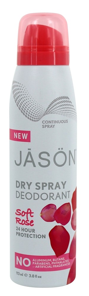 JASON Natural Products - Dry Continuous Spray Deodorant Soft Rose - 3.8 fl. oz.