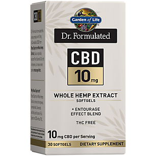 Dr. Formulated CBD Whole Hemp Extract with Entourage Effect Blend - 10 MG Per Serving - THC Free (30 Softgels)