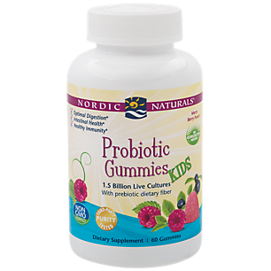 Probiotic Gummies for Kids with Prebiotic Dietary Fiber - Berry (60 Gummies)