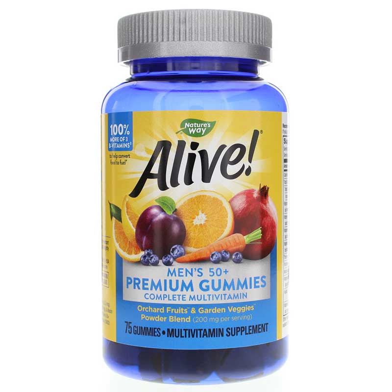 Natures Way Alive Men's 50+ Gummy Vitamins 75 Gummies