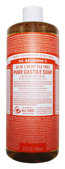 Dr. Bronners - 18-in-1 Hemp Pure Castile Liquid Soap Tea Tree - 32 fl. oz.