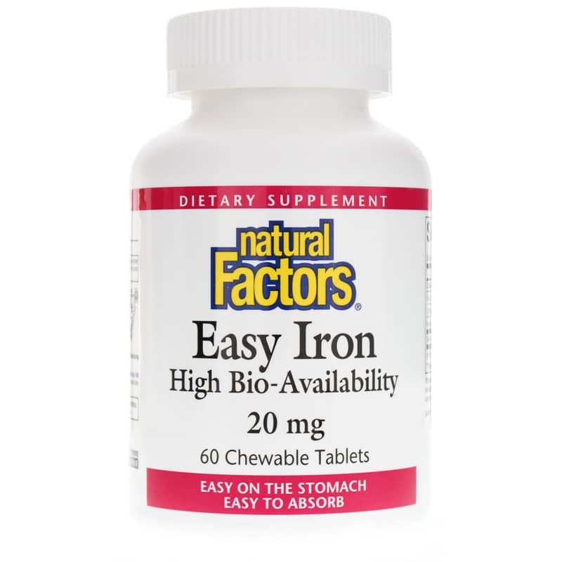 Natural Factors Easy Iron 20 Mg Chewable 60 Chewable Tablets