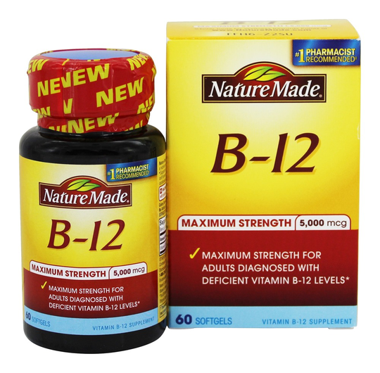 Nature Made - Vitamin B12 Maximum Strength 5000 mcg. - 60 Softgels