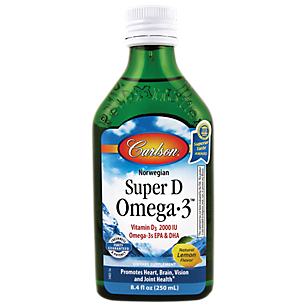 Norwegian Super D Omega 3 - 2,000 IU Vitamin D3, Omega 3's, EPA & DHA - Lemon (8.4 Fluid Ounces)