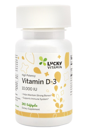 LuckyVitamin - Vitamin D3 High Potency 10000 IU - 240 Softgels