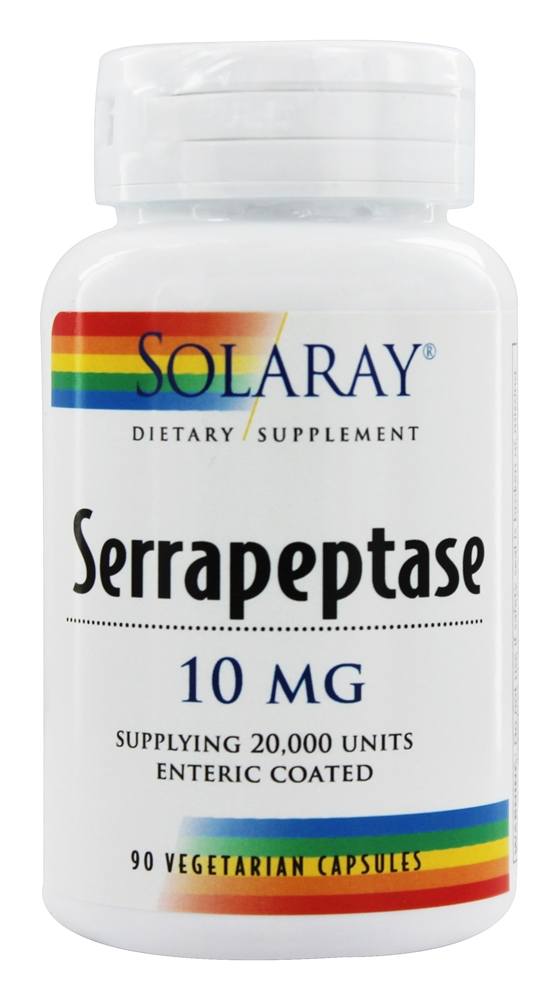 Solaray - Serrapeptase Enteric Coated 10 mg. - 90 Vegetarian Capsules