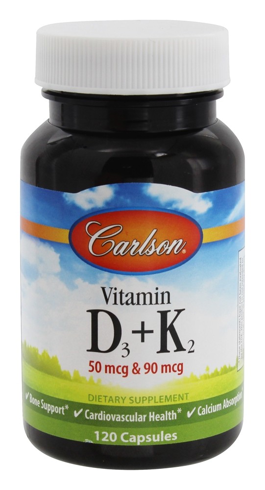 Carlson Labs - Vitamin D3 K2 - 120 Capsules