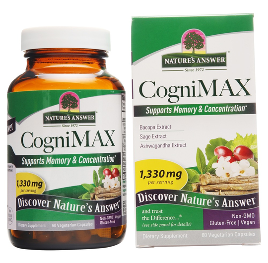 Nature's Answer - CogniMAX Memory & Concentration Support - 60 Vegetarian Capsules