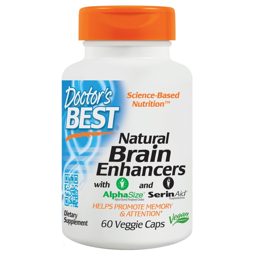 Doctor's Best - Natural Brain Enhancers with Alpha Size and Serin Aid - 60 Vegetarian Capsules