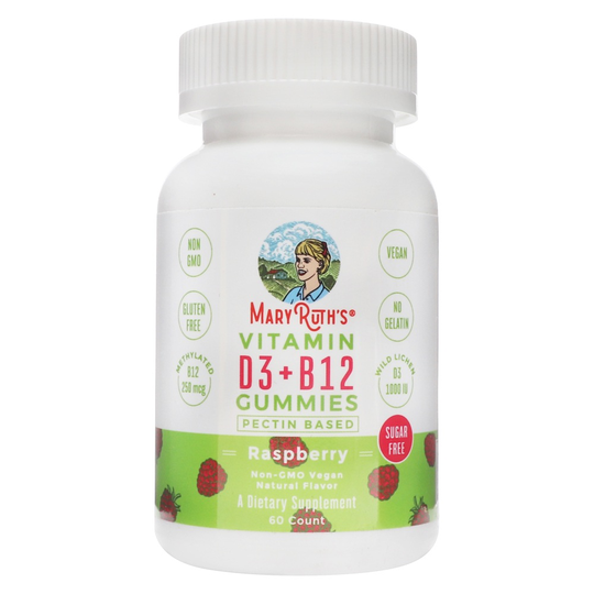 MaryRuth Organics - Vitamin D3 B12 Pectin Based Gummies Raspberry - 60 Gummies