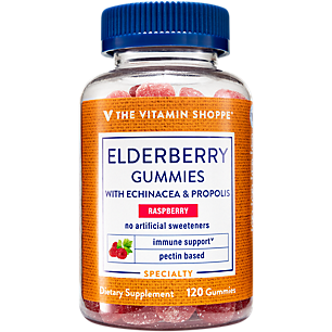Elderberry Gummies for Adults - Supports Immune Health with Echinacea & Propolis - Raspberry (120 Gummies)