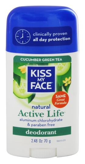 Kiss My Face - Natural Active Life Deodorant Stick Aluminum Free Cucumber Green Tea - 2.48 oz.