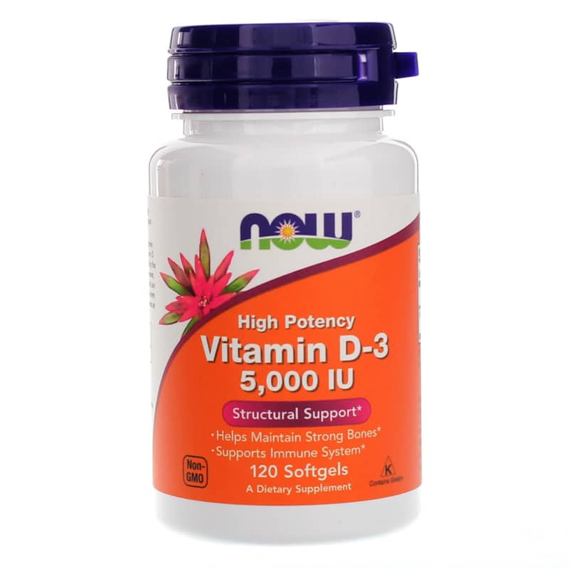 NOW Foods Vitamin D-3 5,000 IU 120 Softgels