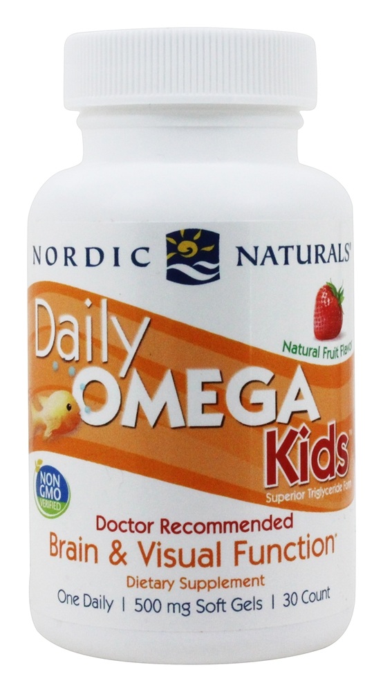 Nordic Naturals - Daily Omega Kids Strawberry 500 mg. - 30 Softgels