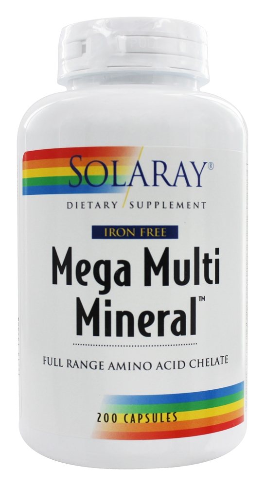 Solaray - Mega Multi Mineral Iron-Free - 200 Capsules