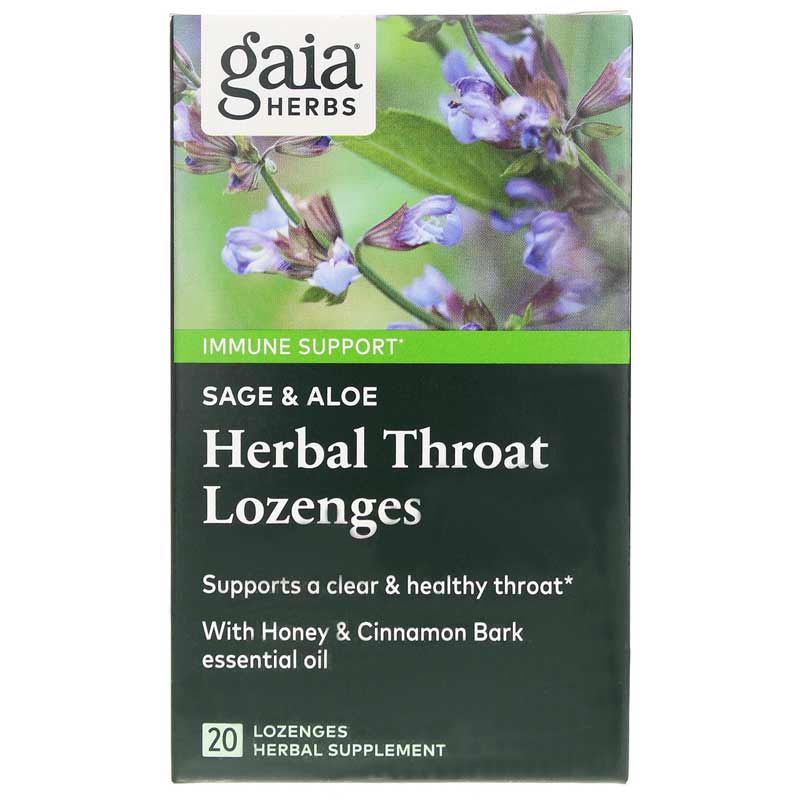 Gaia Herbs Sage & Aloe Throat Shield Lozenges 20 Lozenges