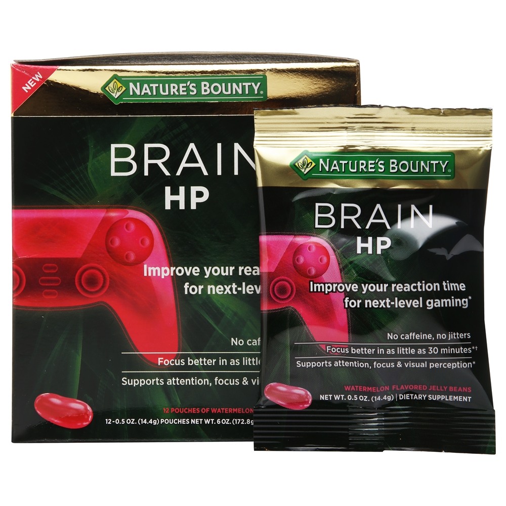 Nature's Bounty - Brain HP Jelly Beans Pouches Watermelon Flavored - 12 Pouches