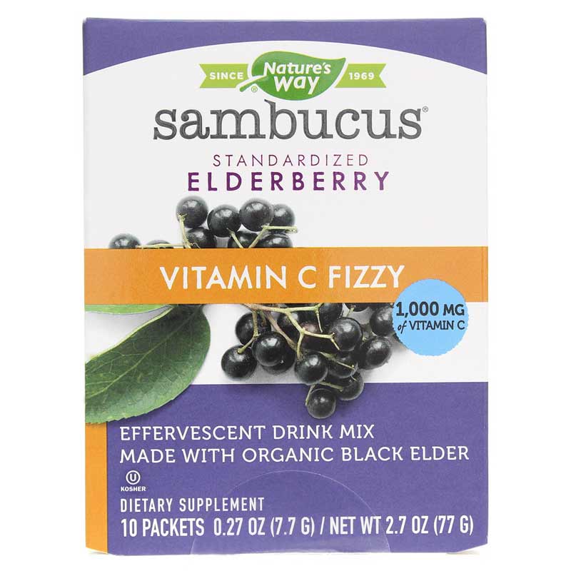 Natures Way Sambucus Elderberry Vitamin C Fizzy 10 Packets