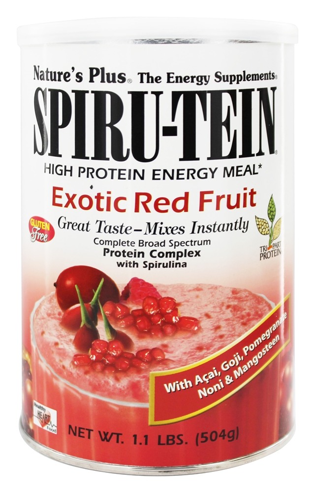 Natures Plus - Spiru-Tein High Protein Energy Meal Exotic Red Fruit - 1.1 lbs.
