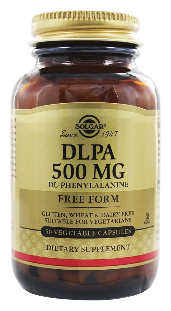 Solgar - DLPA Free Form DL-Phenylalanine 500 mg. - 50 Vegetarian Capsules