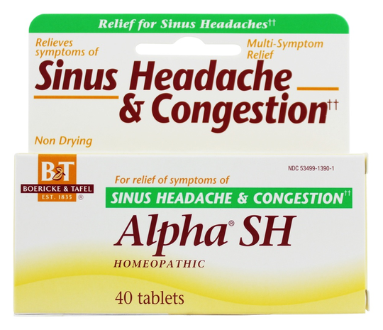 Boericke & Tafel - Alpha SH Sinus Headache & Congestion - 40 Tablets