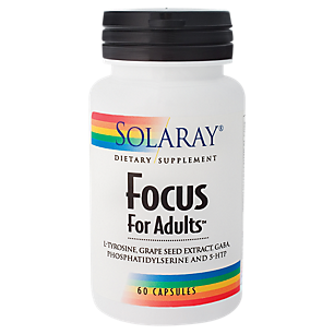 Focus For Adults with L-Tyrosine, Grape Seed Extract, GABA, Phosphatidylserine & 5-HTP (60 Capsules)
