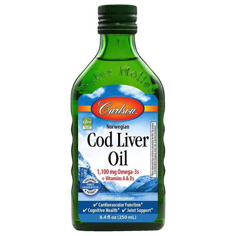 Carlson Labs Cod Liver Oil 1100 Mg Omega-3s Liquid Oz