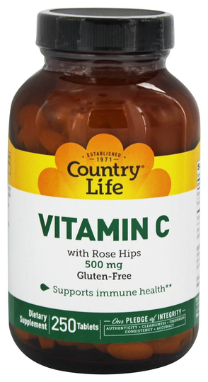 Country Life - Vitamin C with Rose Hips 500 mg. - 250 Tablets