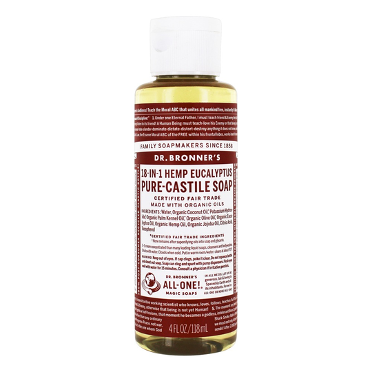 Dr. Bronners - 18-in-1 Hemp Pure-Castile Liquid Soap Eucalyptus - 4 oz.