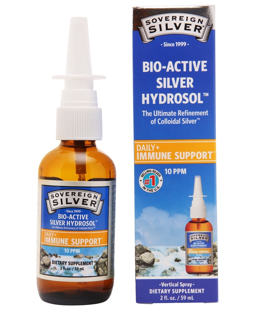 Sovereign Silver - Bio-Active Silver Hydrosol Vertical Spray 10 Ppm - 2 fl. oz.