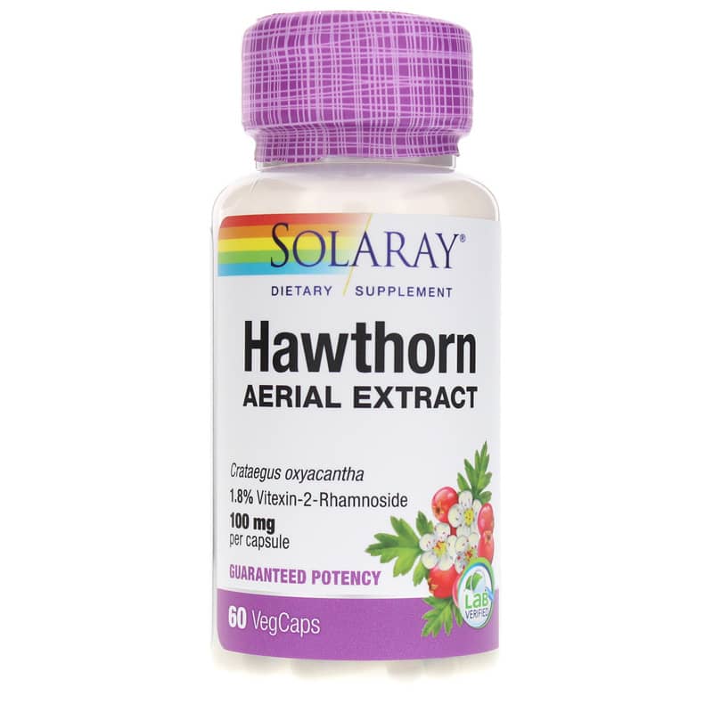 Solaray Hawthorn Aerial Extract 100 Mg 60 Veg Capsules